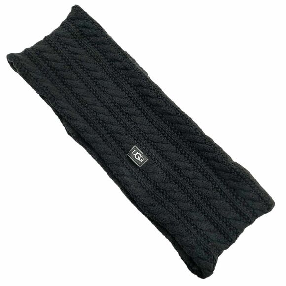 UGG Scarf Womens One Size Black Neck Warmer Knitted Winter Outdoor Travel - Picture 4 of 8